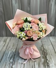 Букет цветов из:  Гвоздики, Розы и Хризантемы в Халино