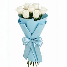 Букет 7 белых роз Проуд в Халино