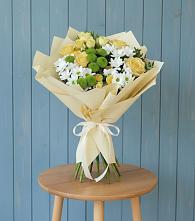 Букет цветов из:  Хризантемы и Розы #REPLACE_PRED# Халино