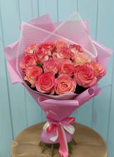 Букет 15 Розовых роз Равель в Халино